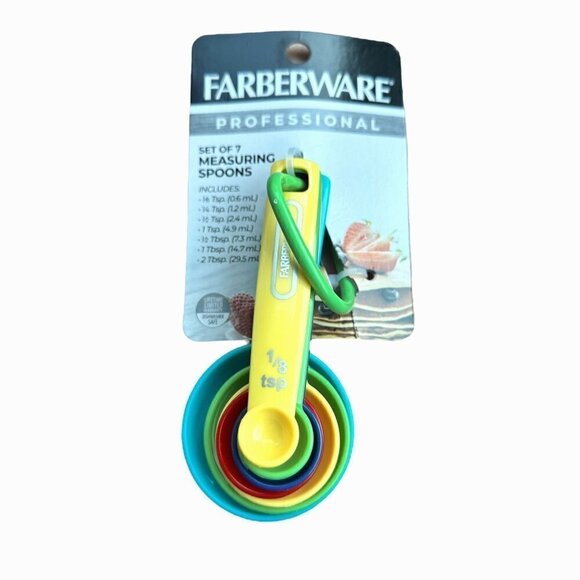 Farberware Professional Measuring Spoons Plastic Set 7 Kitchen Tools Multicolor - Picture 1 of 6